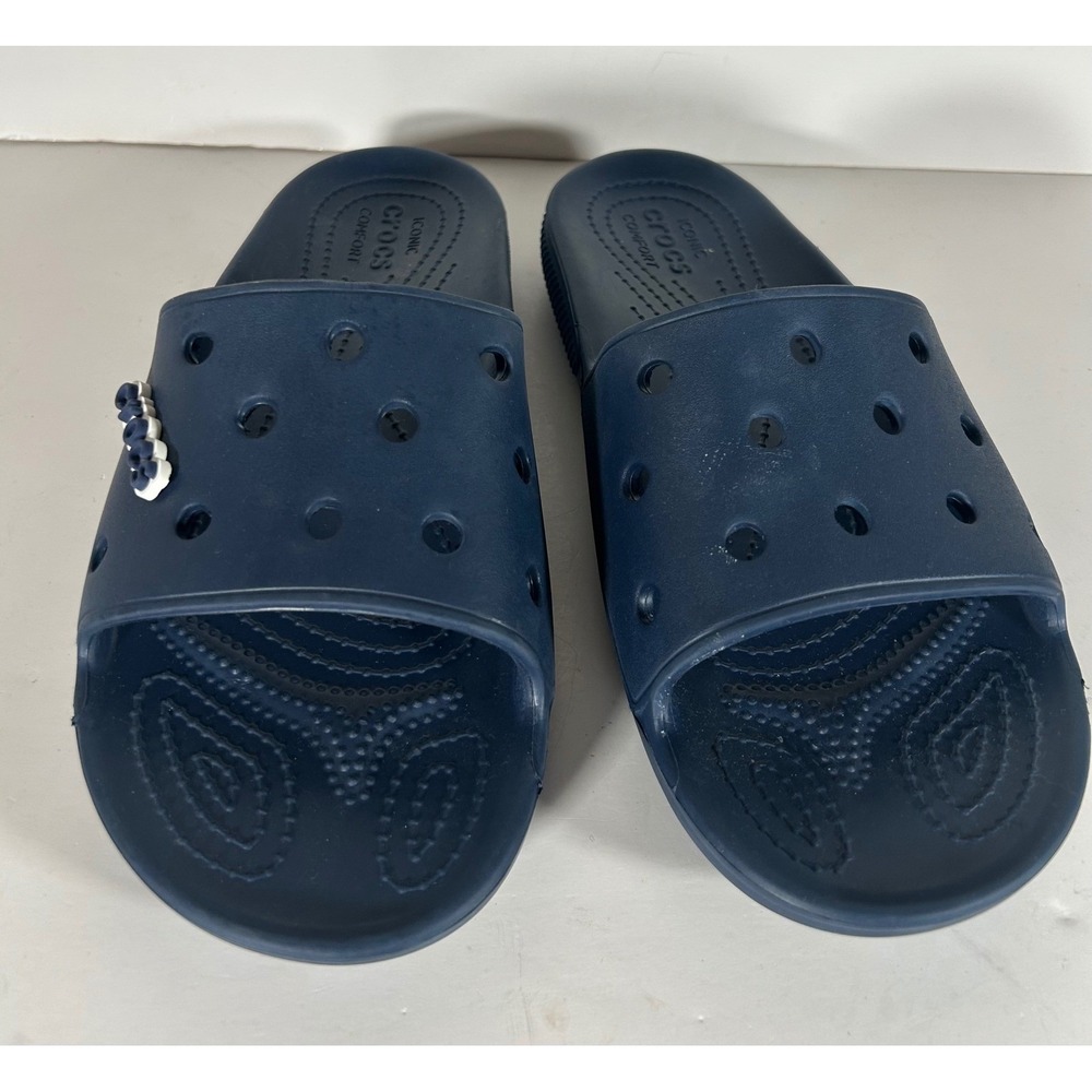 Crocs Classic Slide Navy Blue Mens 11 Water Friendly Comfort Sandals 206121 - Picture 2 of 7